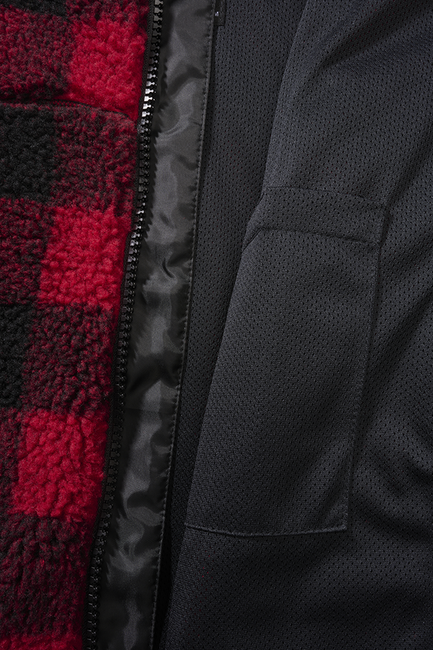 Brandit Teddy damen-Fleecejacke, red/black