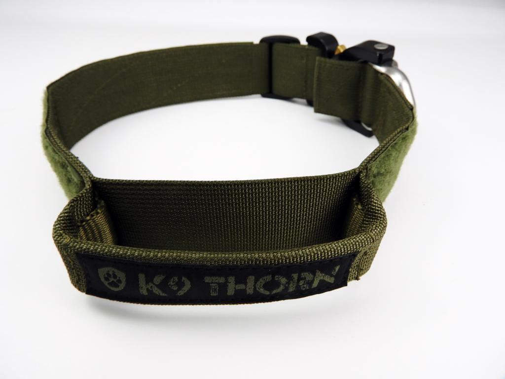 K9 Thorn Cobra-Echo obojok 38 mm s rukoväťou, olivový