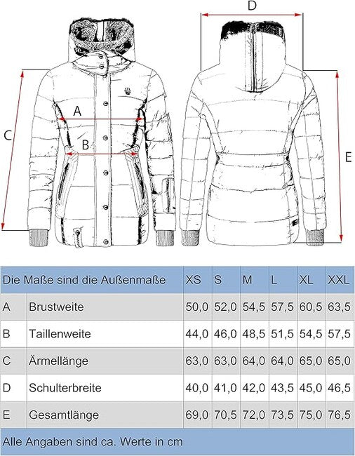 Marikoo Nekoo damen Winterjacke mit Kapuze, anthrazit