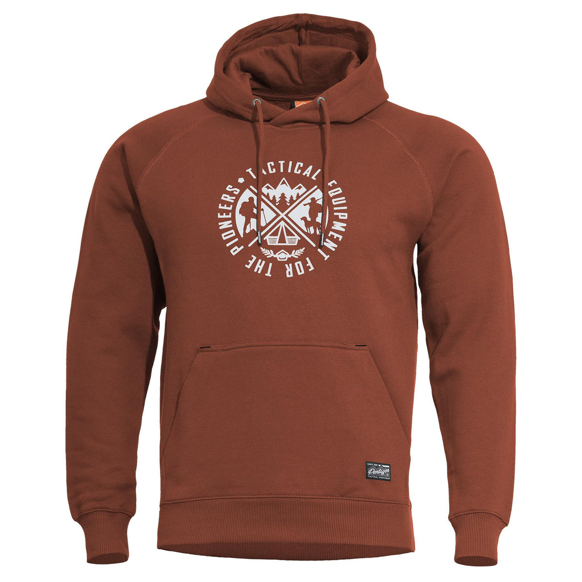Pentagon Phaeton Hood ανδρικό φούτερ με κουκούλα "Pioneers", maroon red