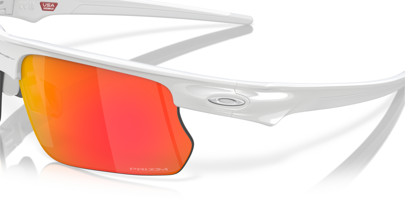 Oakley BISPHAERA sonnenbrille mit rahmen Polished White und mit dias Prizm Ruby 68