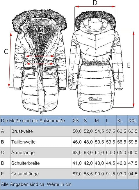 Navahoo Paula damen Winterparka mit Kapuze taupe grau