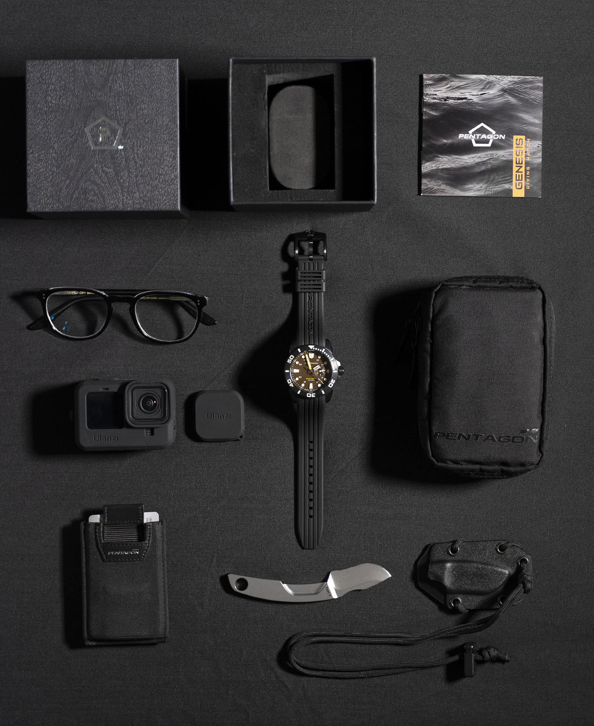 Pentagon Uhr Genesis, silber