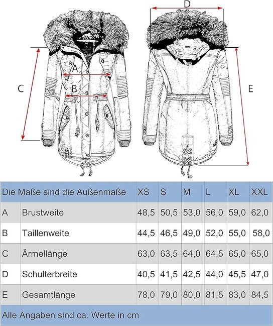 Marikoo La Viva Princess damen winterjacke mit kapuze, taupe grau