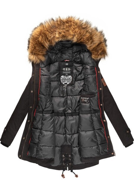 Marikoo LA VIVA PRINCESS damen-winterjacke mit kapuze, black