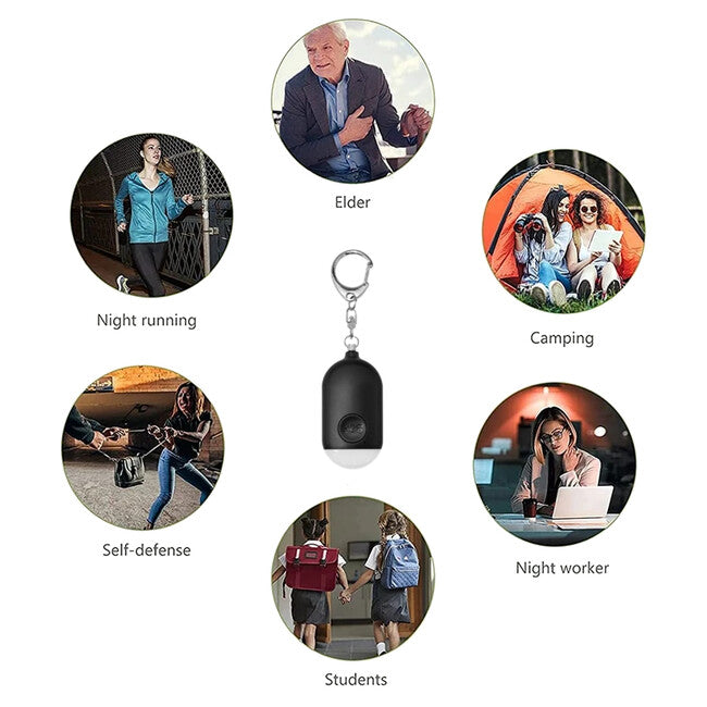 W&G SHIELD SOS wasserdichter personenalarm mit led-licht und auslösetaste, schwarz