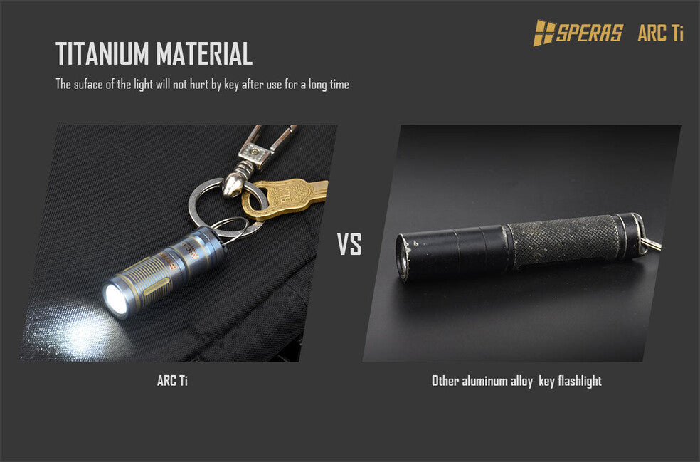 Speras ARC Ti Titanium Keychain Flashlight, Bubble