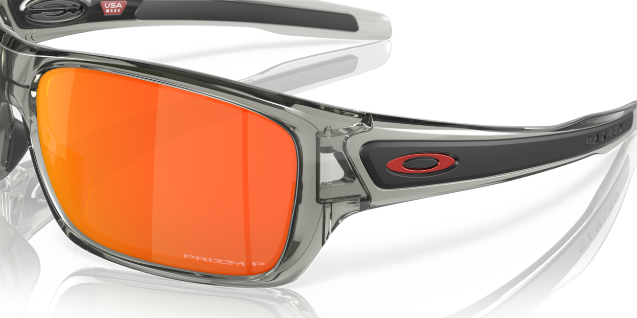 Oakley TURBINE Sonnenbrille mit Rahmen Grey Ink und mit Dias Prizm Ruby Polarized 65