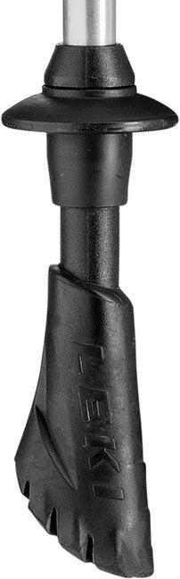 LEKI Traveller Alu Nordic Walking Stöcke, schwarz-silber-grau-neongelb, 90 - 130 cm