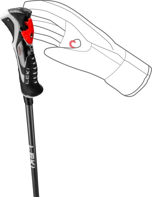 LEKI Carbon 14 3D Skistöcke, schwarz/dunkel anthrazit/hellrot