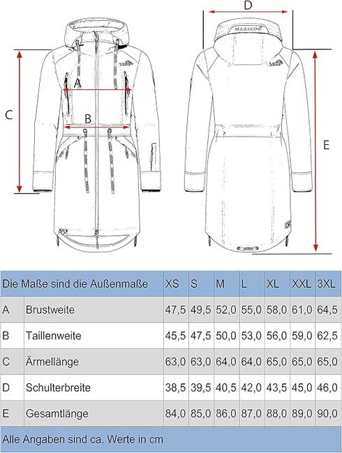 Marikoo Racquelle damen softshelljacke mit kapuze, bernsteingelb