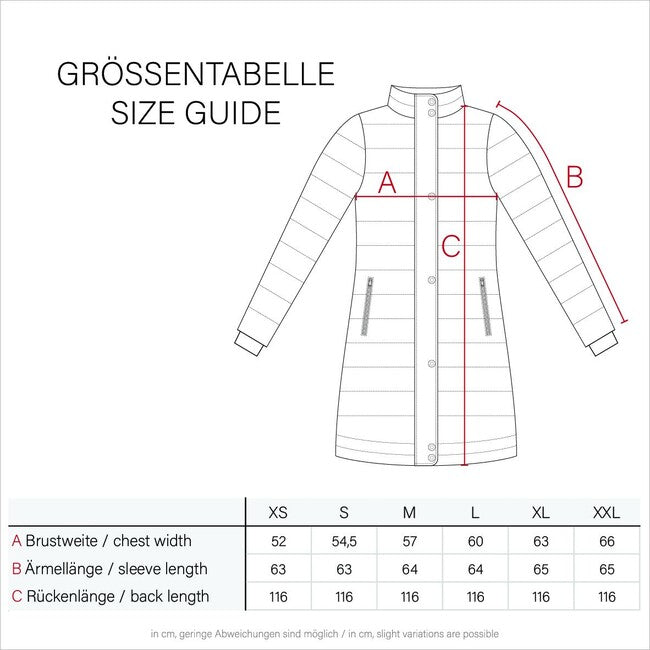Navahoo Isalie damen lange Winterjacke mit Kapuze, wein