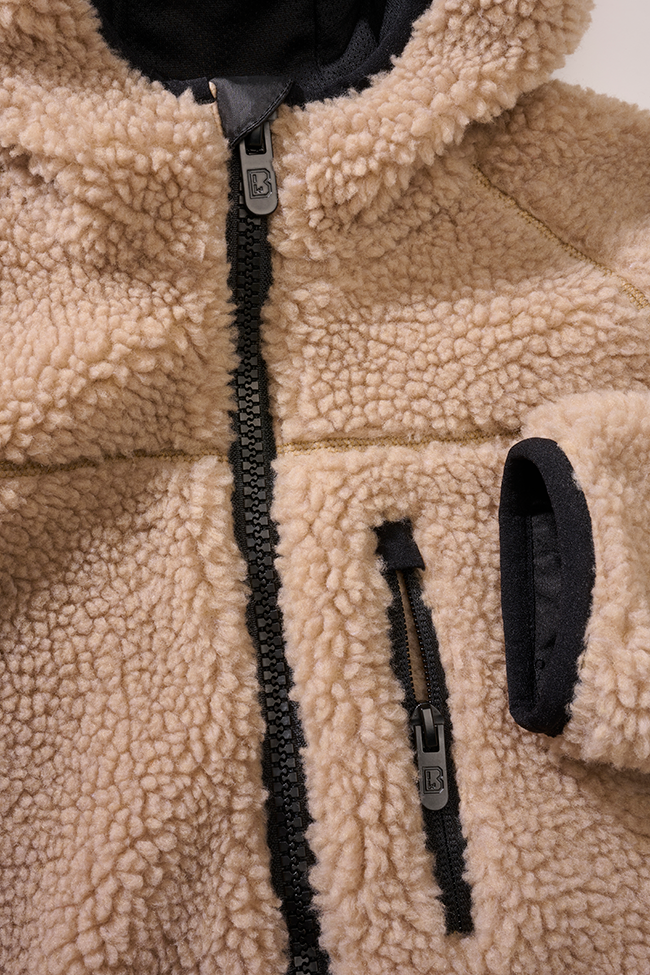 Brandit Teddyfleece detská bunda s kapucňou, camel