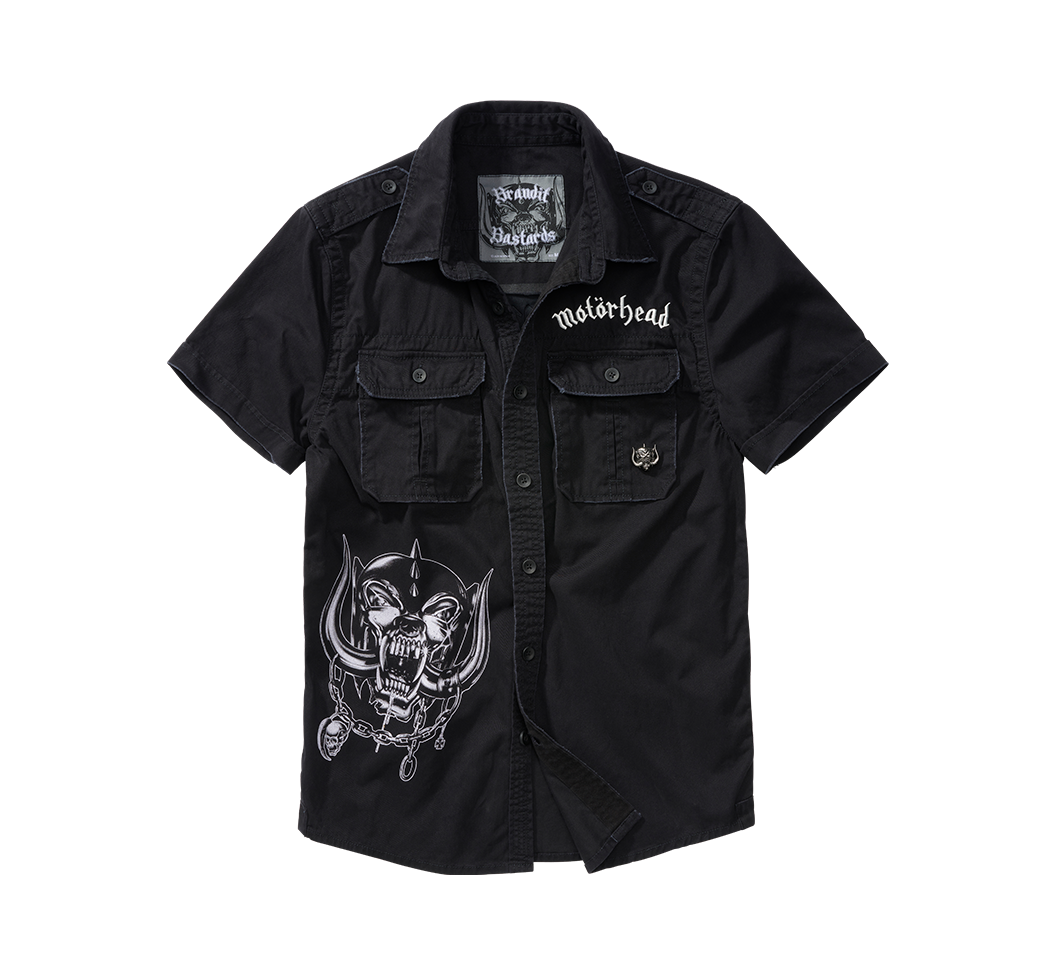 Brandit Motörhead Vintage košeľa s krátkymi rukávmi, čierna