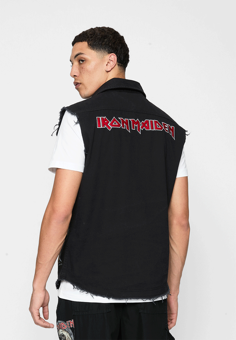Brandit Iron Maiden NOTB vintage košeľa bez rukávov, čierna
