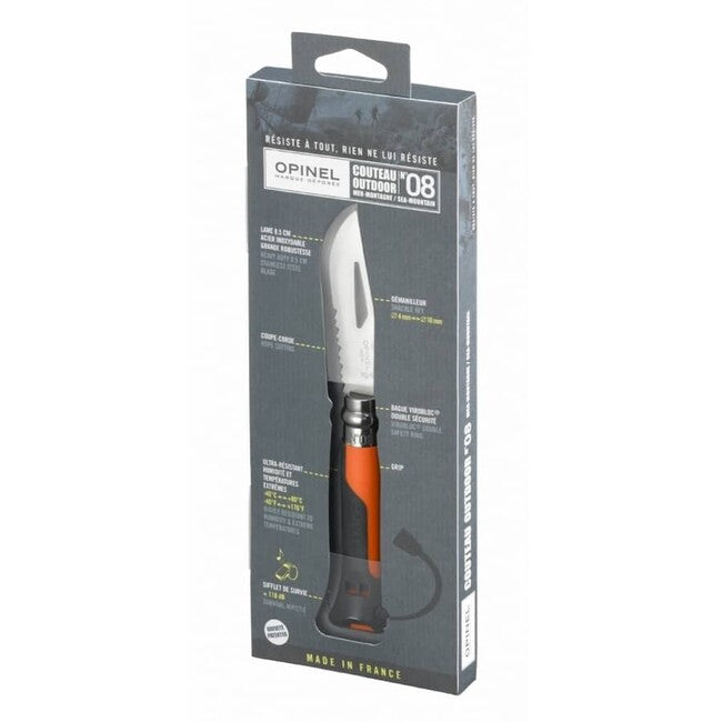 Opinel N°08 VRI Inox Klappmesser, orange