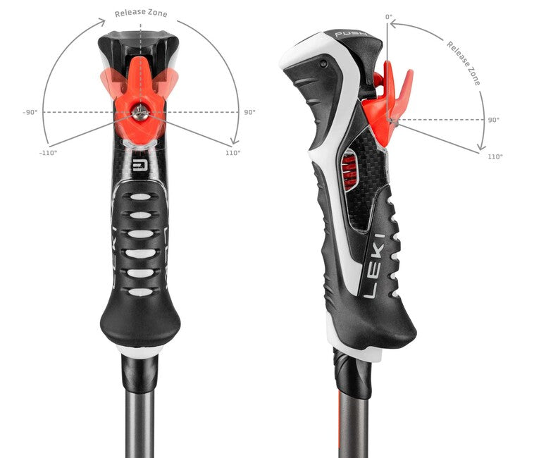 LEKI Carbon 14 3D Skistöcke, schwarz/dunkel anthrazit/hellrot
