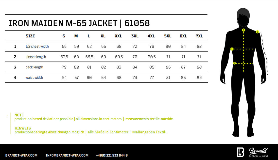 Brandit Iron Maiden jacke, schwarz