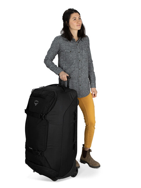 OSPREY Shuttle 130 reisetasche auf rollen, schwarz