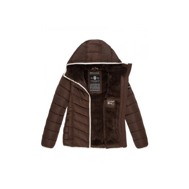 Navahoo ELVA damen Winterjacke mit Kapuze, dark choco