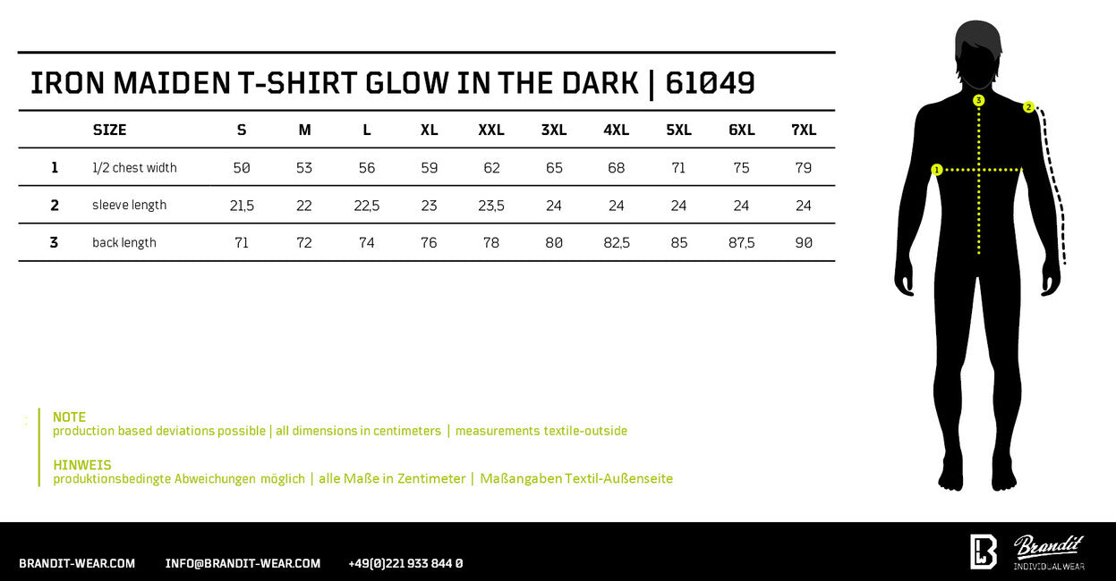 Brandit Iron Maiden T-shirt Eddy Glow, schwarz