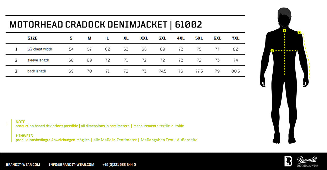 Brandit Motörhead Cradock Denim jacke, schwarz-schwarz