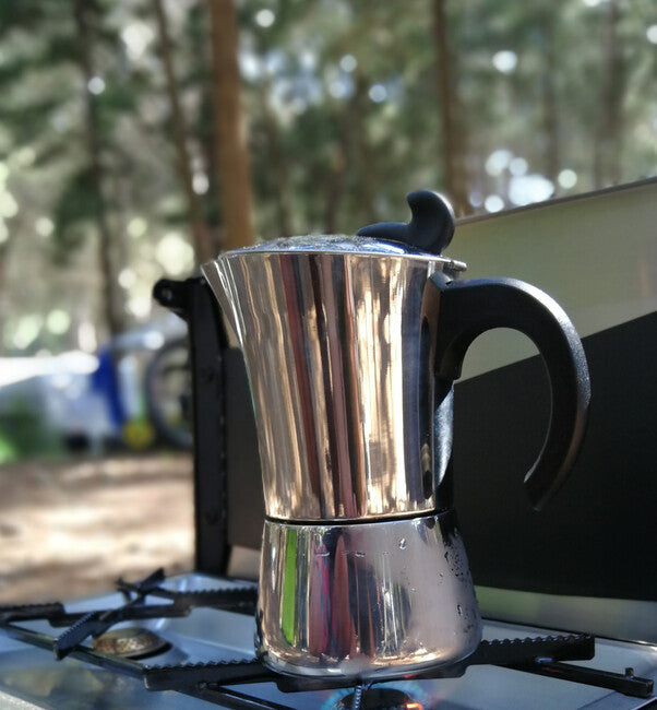BasicNature Espresso-Kaffeemaschine aus Edelstahl für 6 Tassen