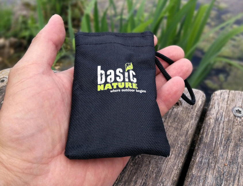 BasicNature MiniTrek edelstahl-klappbesteck-set mit nylon-tasche