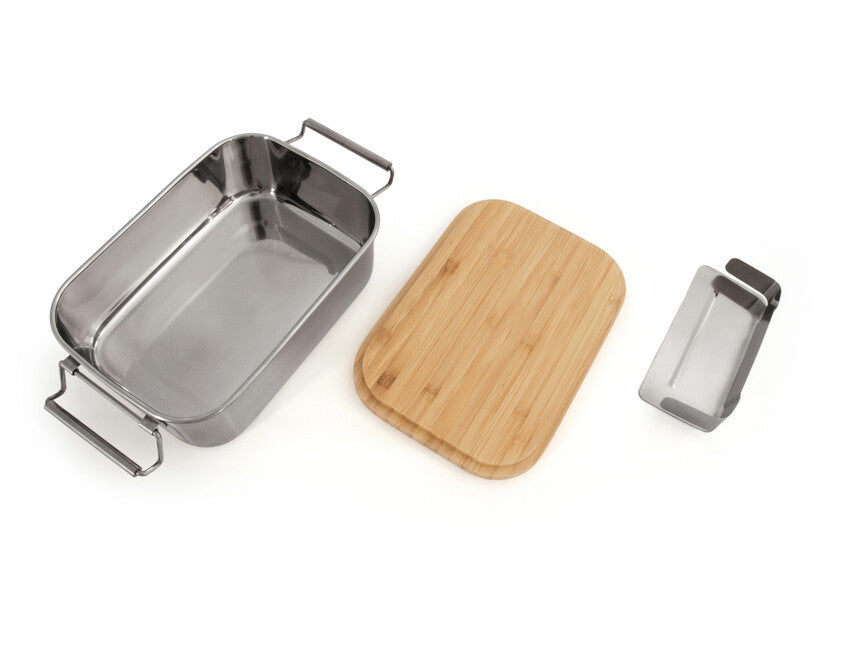 Origin Outdoors Bambus-Clip Edelstahl Lunch Box 1,2 L