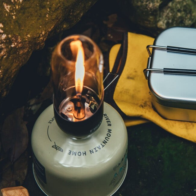 Fire Maple Gaslampe mit Borosilikatglas, schwarz