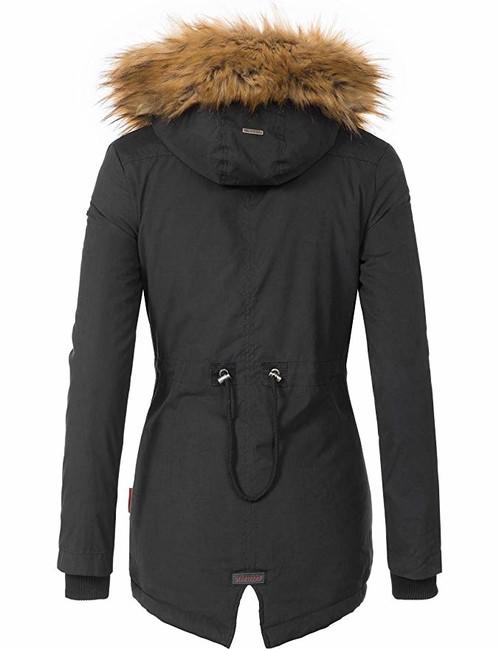 Marikoo Akira damen-Winterjacke mit Kapuze, schwarz