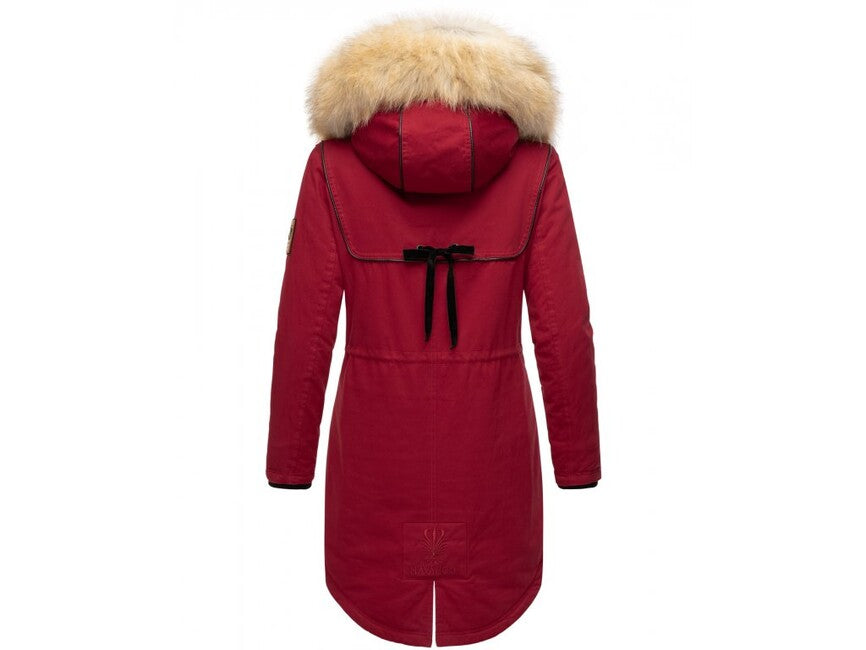 Navahoo Bombii damen Winterjacke mit Fell, blood red