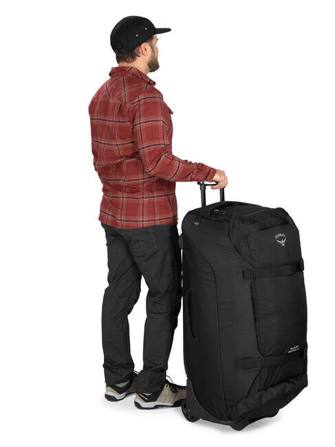 OSPREY Shuttle 130 reisetasche auf rollen, schwarz