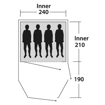Outwell Earth Zelt für 4 Personen blau-grün