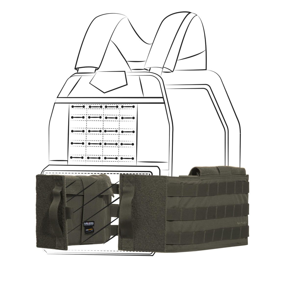 Pentagon Combat modularen pas za telovnik, RAL7013