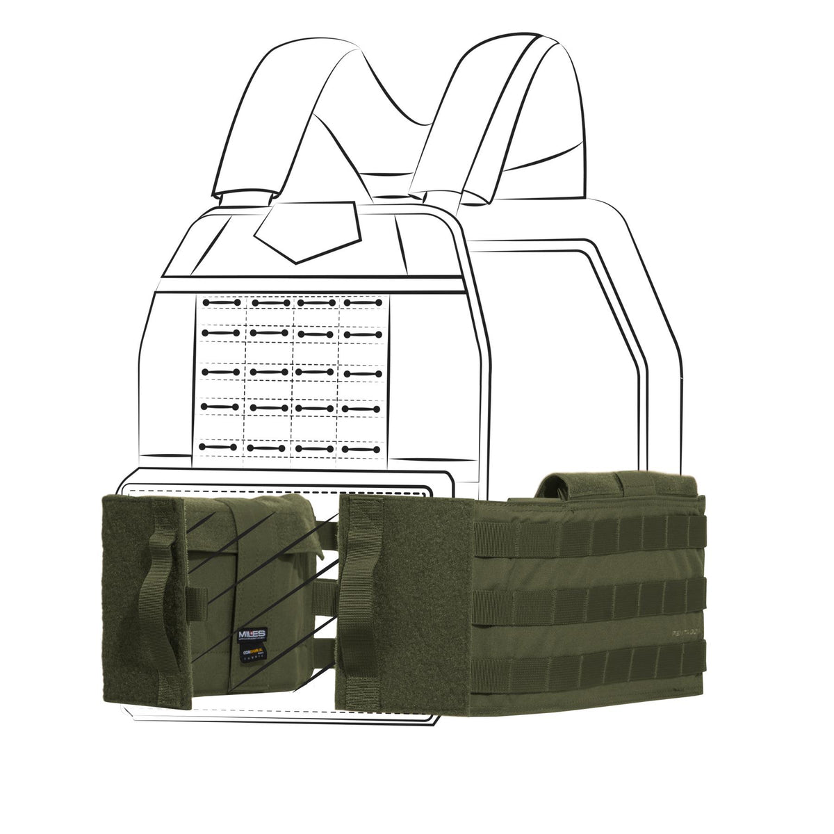 Pentagon Combat modularen pas za telovnik, olivno zelen