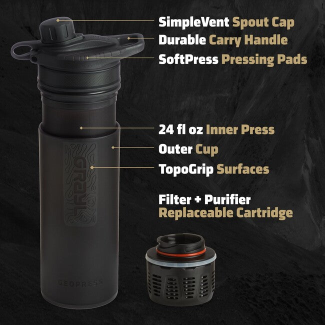 GRAYL GeoPress Purifier Filterflasche, Covert Black