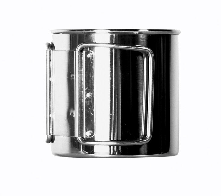 BasicNature Space Safer Mini-edelstahlbecher 0,35 l klappbarer henkel