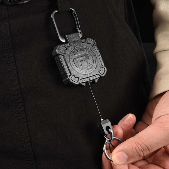 Leguon Keyhex Karabiner mit Stahlseil für Schlüssel, olivgrün
