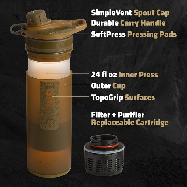 GRAYL GeoPress Purifier Filterflasche, Coyote Braun