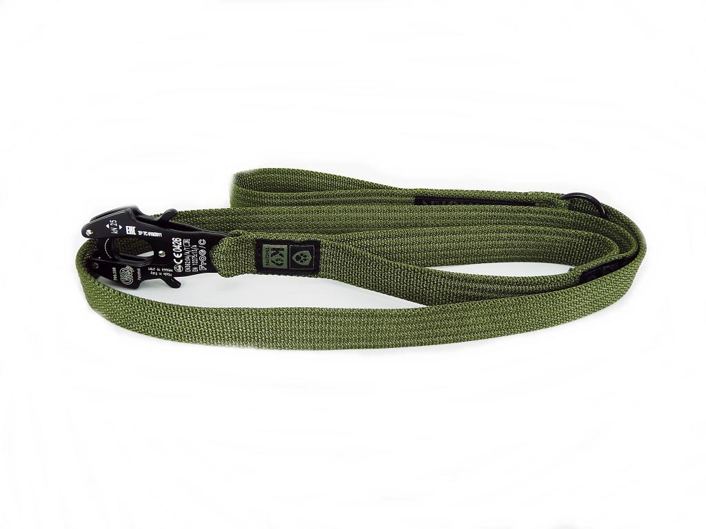 K9 Thorn Kong Frog vodítko s 2 rukoväťami, olivové, 150 cm