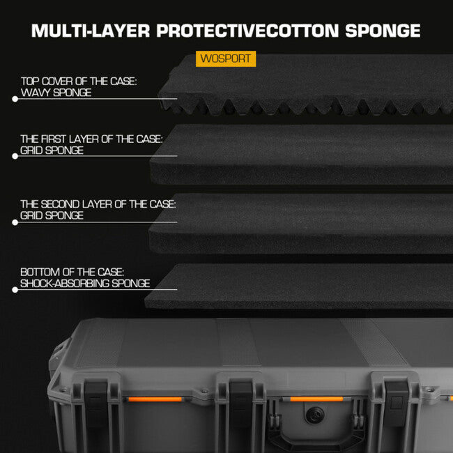 Leguon Bastion Tactical Waterproof Impact-Resistant Gun Case with Wheels and Safety Locks, Black
