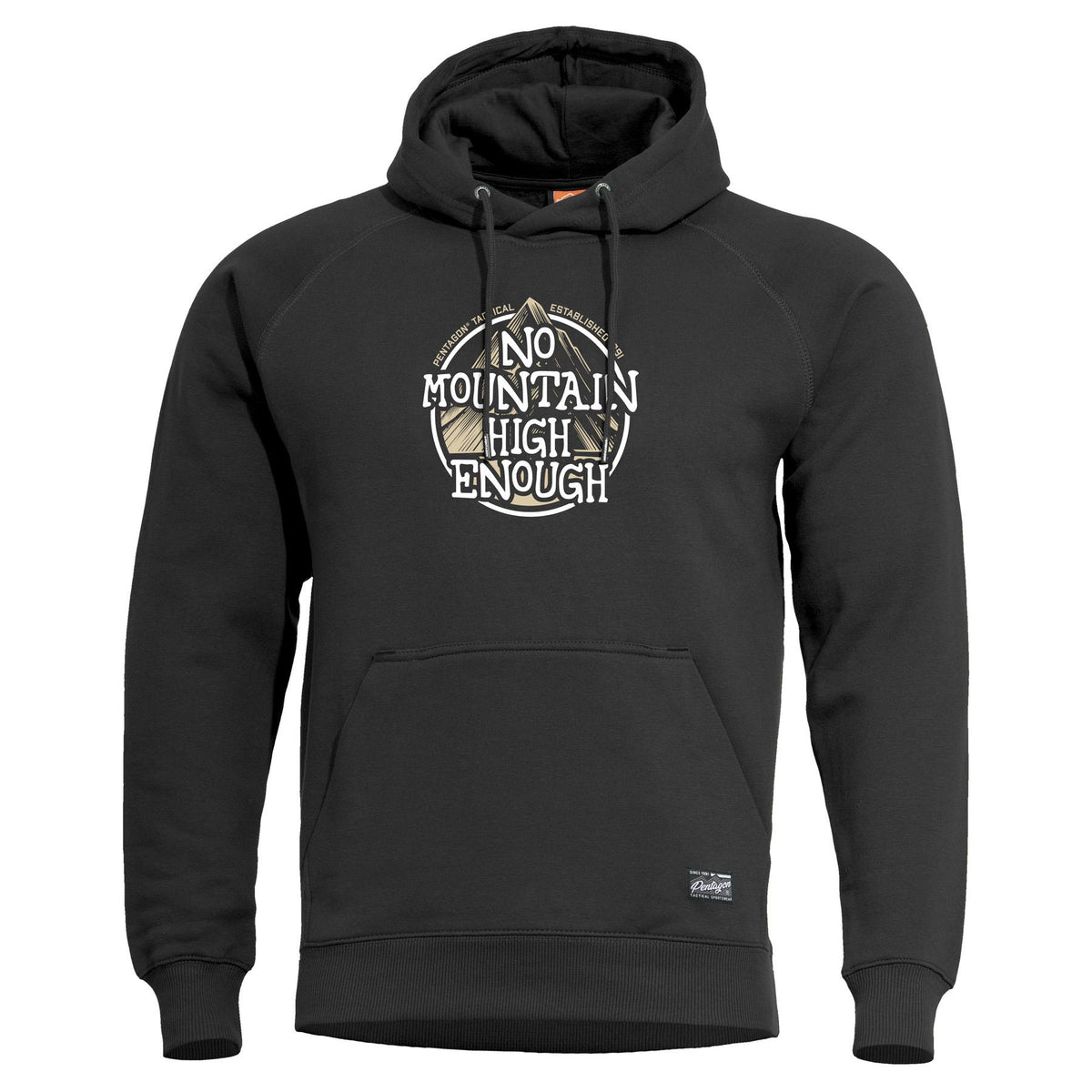 Pentagon No Mountain Herren Kapuzenpullover, schwarz