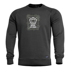 Pentagon Nature Explorer Herren-Sweatshirt ohne Kapuze, schwarz