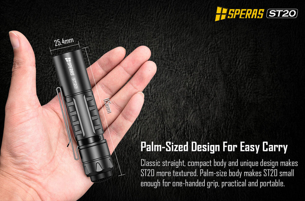 Speras ST20 Small Tactical Flashlight (B) 1300LM