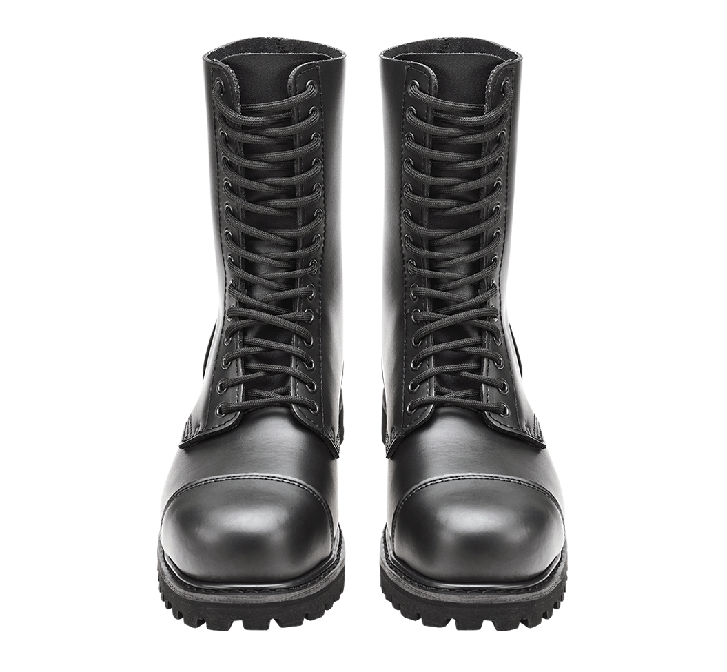 Brandit Phantom kožené kanady s 14-radovým šnurovaním, čierne