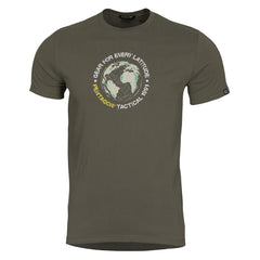 Pentagon Globe Herren T-Shirt mit kurzen Ärmeln, dunkelgrün