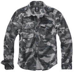 Brandit Vintage Herrenhemd, Grey camo