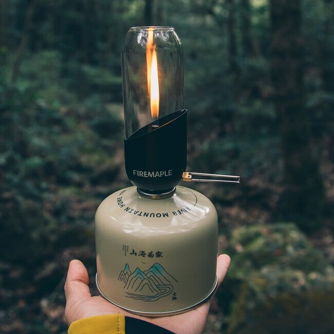 Fire Maple Gaslampe mit Borosilikatglas, schwarz