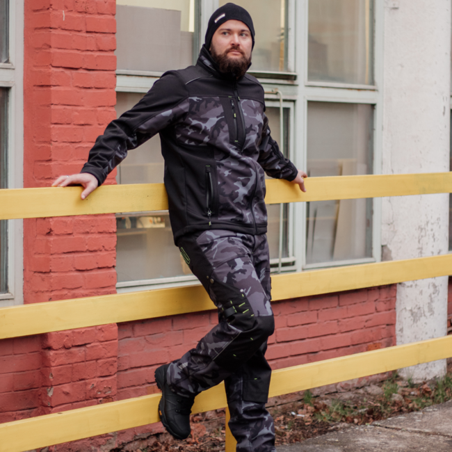 Bennon CAMOS Softshell Pants, Black/Grey